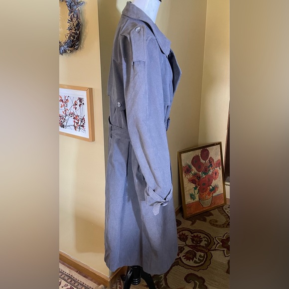 CERRUTI 1881 Paris Trenchcoat Man Size 48EU 52” Chest Gunmetal Gray Textured NWT - Picture 7 of 16